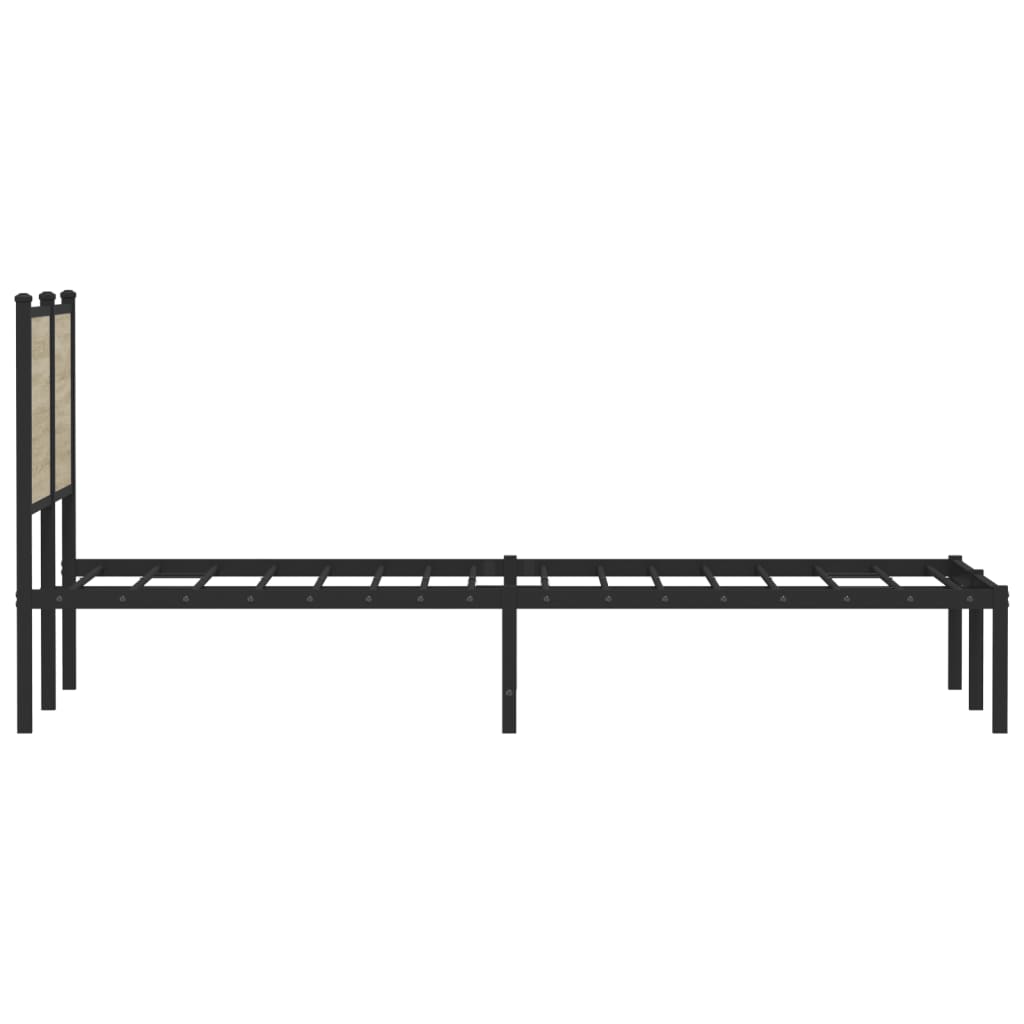 Metal Bed Frame without Mattress Sonoma Oak 120x200 cm