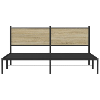Metal Bed Frame without Mattress Sonoma Oak 183x213 cm
