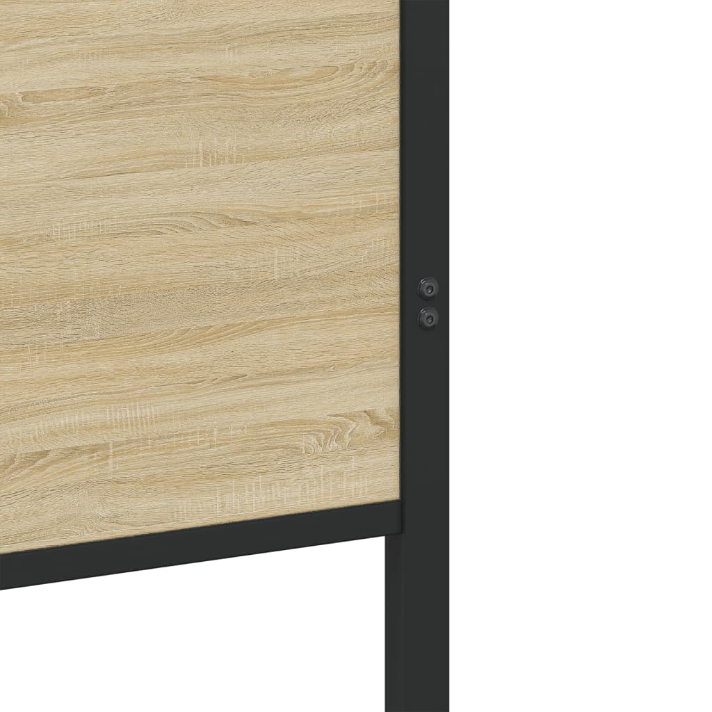 Metal Bed Frame without Mattress Sonoma Oak 80x200 cm
