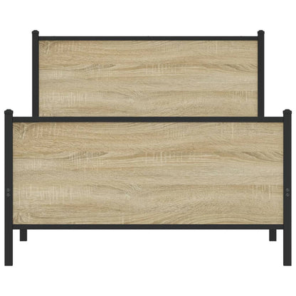 Metal Bed Frame without Mattress Sonoma Oak 100x190 cm