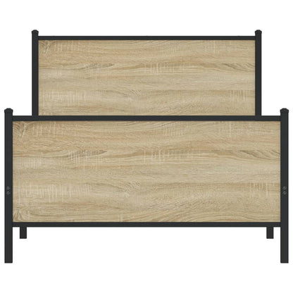 Metal Bed Frame without Mattress Sonoma Oak 100x200 cm