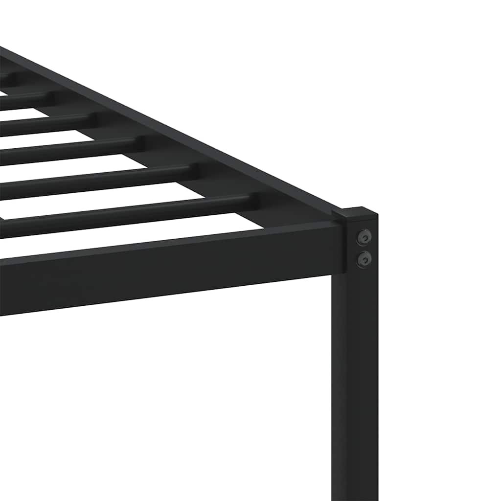 Metal Bed Frame without Mattress Brown Oak 137x190 cm