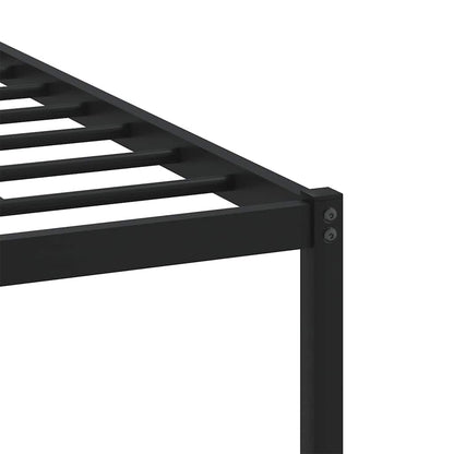 Metal Bed Frame without Mattress Brown Oak 137x190 cm