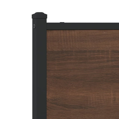 Metal Bed Frame without Mattress Brown Oak 160x200 cm