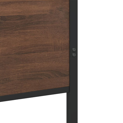 Metal Bed Frame without Mattress Brown Oak 100x190 cm