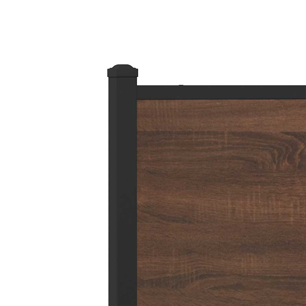 Metal Bed Frame without Mattress Brown Oak 120x200 cm