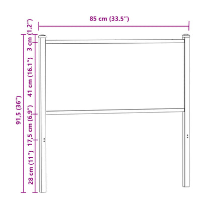 Replace Headboard Brown Oak 80 cm Engineered Wood and Steel