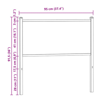 Replace Headboard Brown Oak 90 cm Engineered Wood and Steel