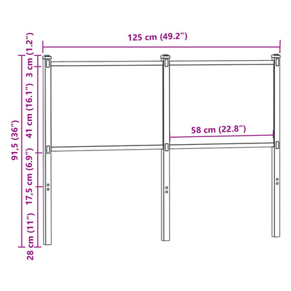 Replace Headboard Brown Oak 120 cm Engineered Wood and Steel