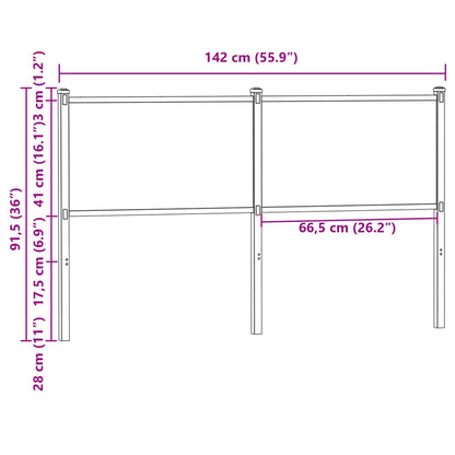 Replace Headboard Brown Oak 135 cm Engineered Wood and Steel