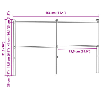 Replace Headboard Brown Oak 150 cm Engineered Wood and Steel