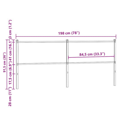 Replace Headboard Brown Oak 190 cm Engineered Wood and Steel