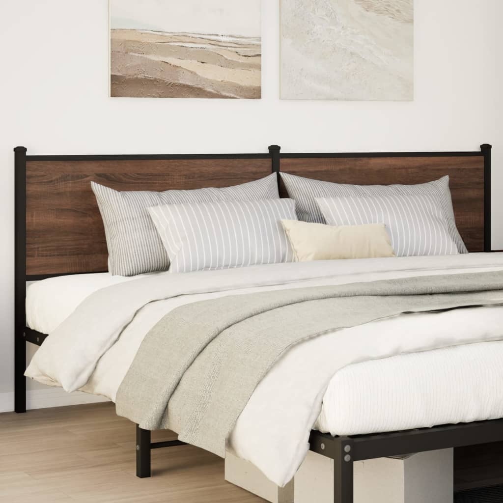 Replace Headboard Brown Oak 200 cm Engineered Wood and Steel