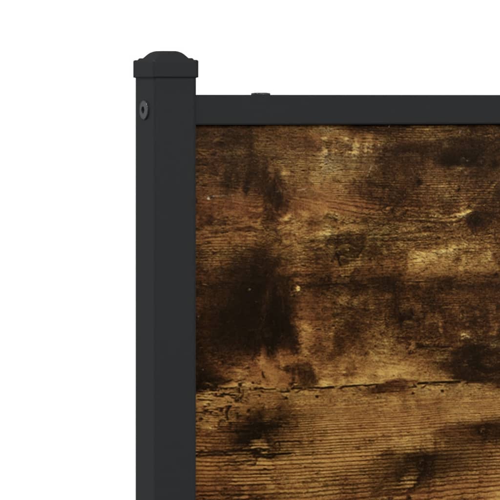 Metal Bed Frame without Mattress Smoked Oak  75x190 cm Small Single