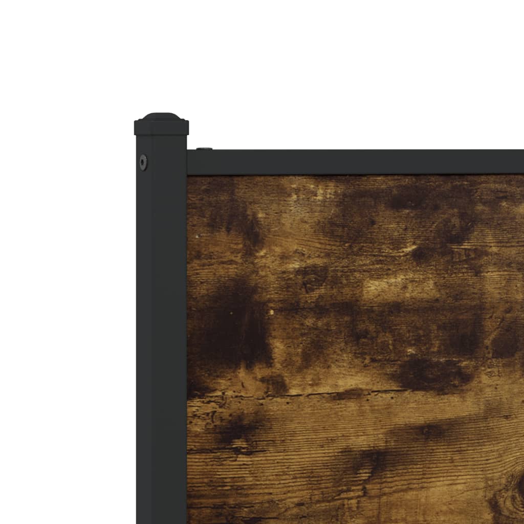 Metal Bed Frame without Mattress Smoked Oak 100x200 cm