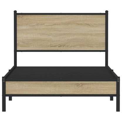 Metal Bed Frame without Mattress Sonoma Oak 100x190 cm
