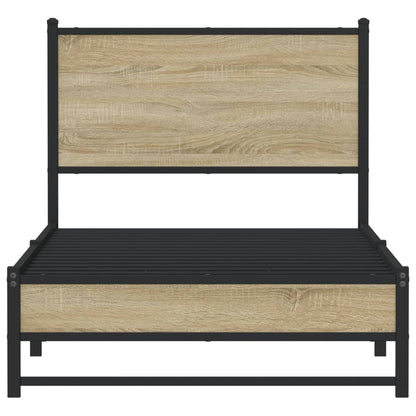 Metal Bed Frame without Mattress Sonoma Oak 90x200 cm