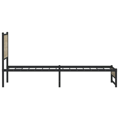 Metal Bed Frame without Mattress Sonoma Oak 100x190 cm