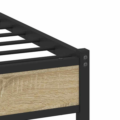 Metal Bed Frame without Mattress Sonoma Oak 150x200 cm King Size