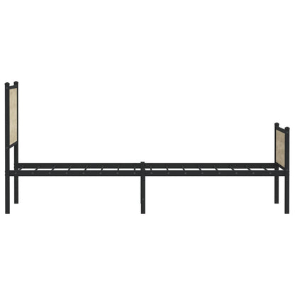 Metal Bed Frame without Mattress Sonoma Oak 90x200 cm