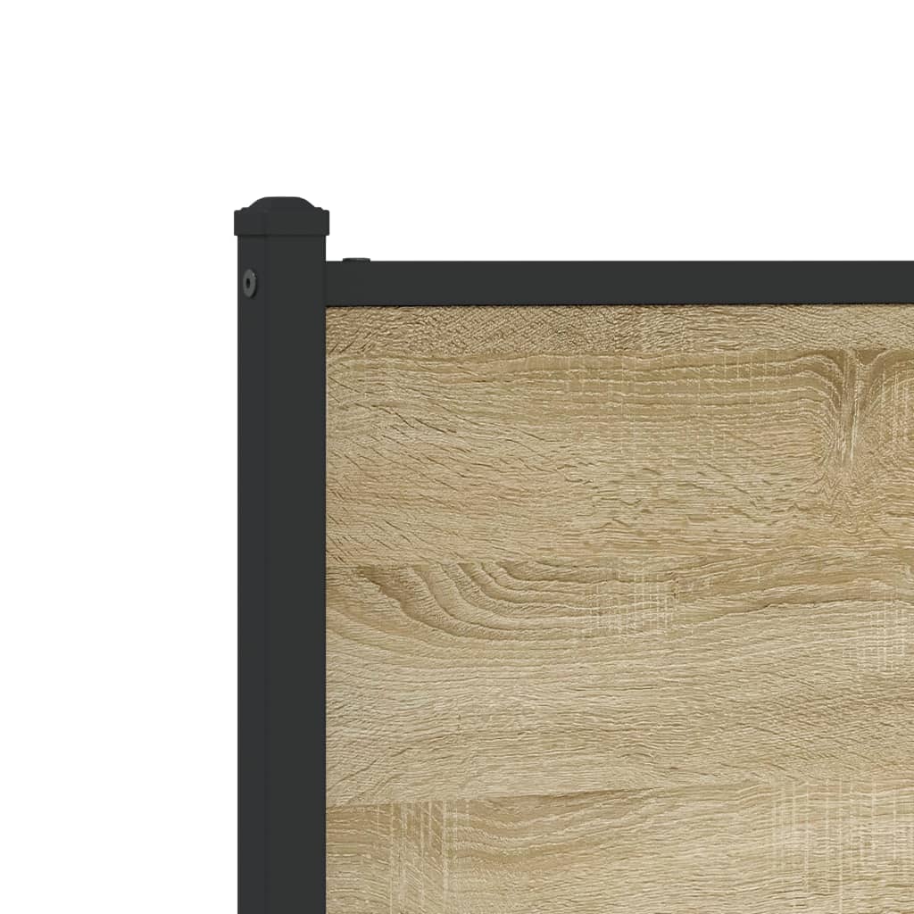 Metal Bed Frame without Mattress Sonoma Oak 90x200 cm