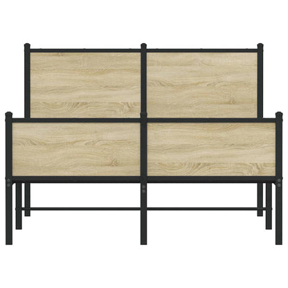 Metal Bed Frame without Mattress Sonoma Oak 120x200 cm