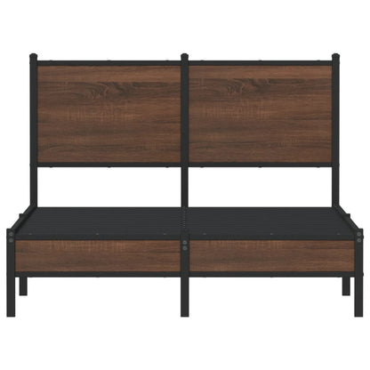 Metal Bed Frame without Mattress Brown Oak 120x200 cm