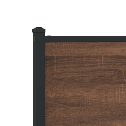 Metal Bed Frame without Mattress Brown Oak 120x190 cm Small Double