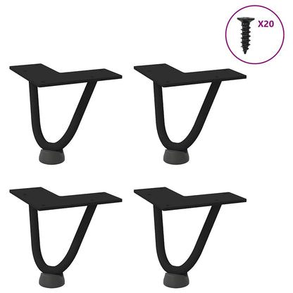 Hairpin Legs for Coffee Table 4 pcs Black 10 cm Solid Steel