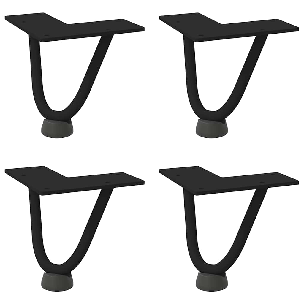Hairpin Legs for Coffee Table 4 pcs Black 10 cm Solid Steel