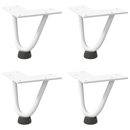 Hairpin Legs for Coffee Table 4 pcs White 10 cm Solid Steel