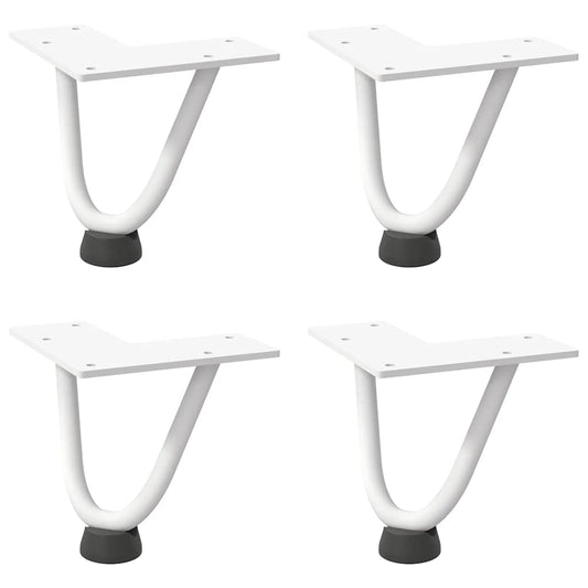 Hairpin Legs for Coffee Table 4 pcs White 10 cm Solid Steel