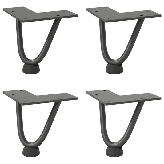 Hairpin Legs for Coffee Table 4 pcs Anthracite 10 cm Solid Steel