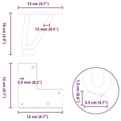 Hairpin Legs for Coffee Table 4 pcs Anthracite 10 cm Solid Steel