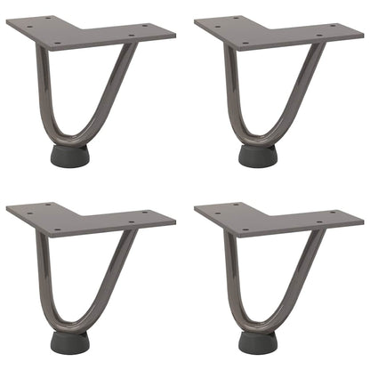 Hairpin Legs for Coffee Table 4 pcs Natural Steel 10 cm Solid Steel