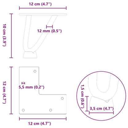Hairpin Legs for Coffee Table 4 pcs Natural Steel 10 cm Solid Steel