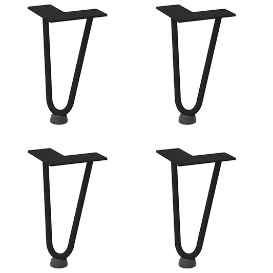 Hairpin Legs for Coffee Table 4 pcs Black 20 cm Solid Steel