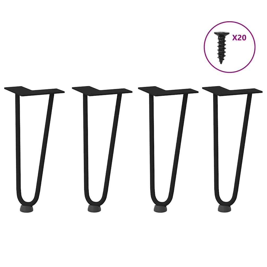 Hairpin Legs for Coffee Table 4 pcs Black 30 cm Solid Steel