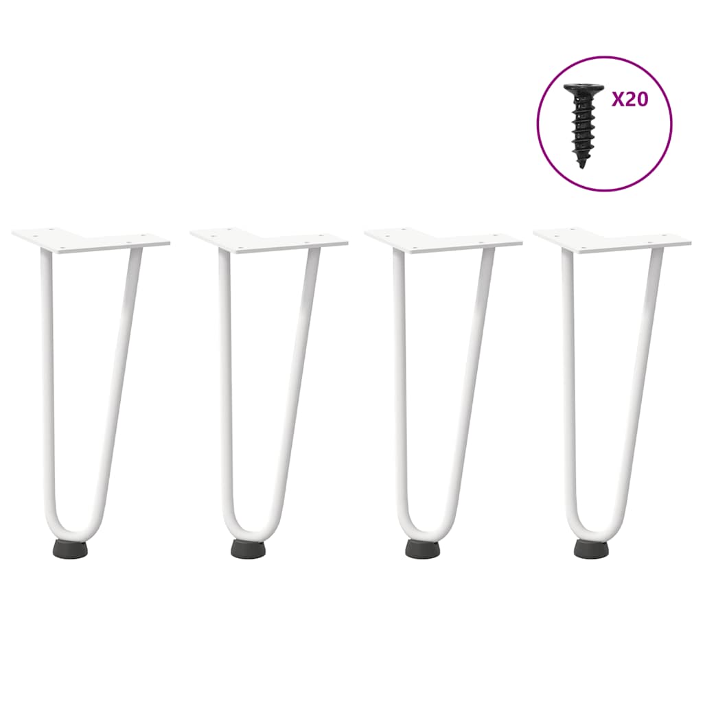 Hairpin Legs for Coffee Table 4 pcs White 30 cm Solid Steel