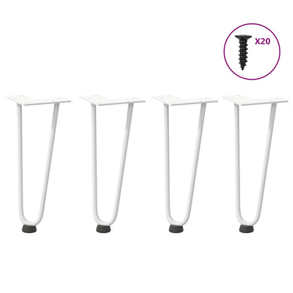 Hairpin Legs for Coffee Table 4 pcs White 30 cm Solid Steel