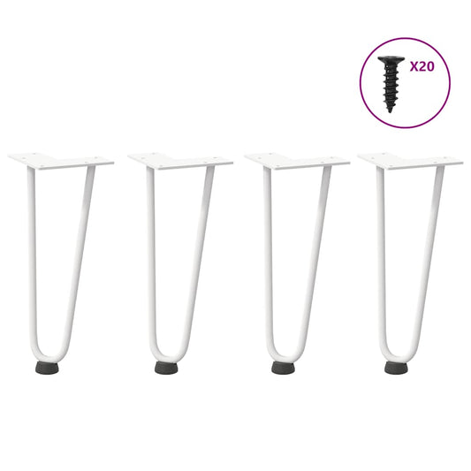 Hairpin Legs for Coffee Table 4 pcs White 30 cm Solid Steel