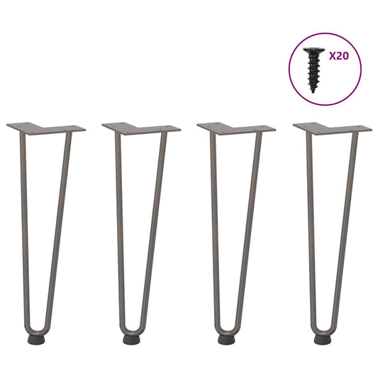 Hairpin Legs for Coffee Table 4 pcs Natural Steel 42 cm Solid Steel