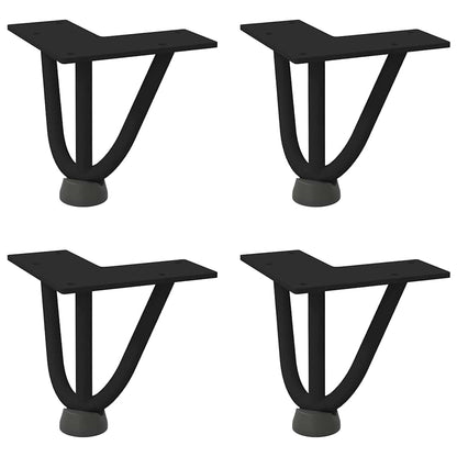 Hairpin Legs for Coffee Table 4 pcs Black 10 cm Solid Steel