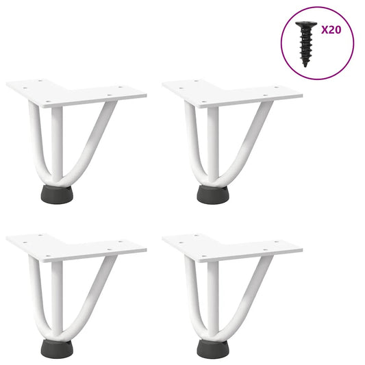 Hairpin Legs for Coffee Table 4 pcs White 10 cm Solid Steel