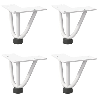 Hairpin Legs for Coffee Table 4 pcs White 10 cm Solid Steel
