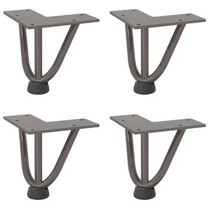 Hairpin Legs for Coffee Table 4 pcs Natural Steel 10 cm Solid Steel