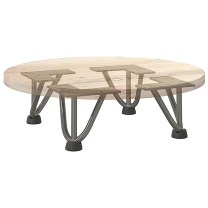 Hairpin Legs for Coffee Table 4 pcs Natural Steel 10 cm Solid Steel