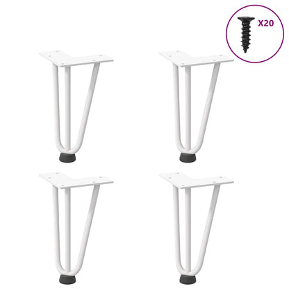 Hairpin Legs for Coffee Table 4 pcs White 20 cm Solid Steel