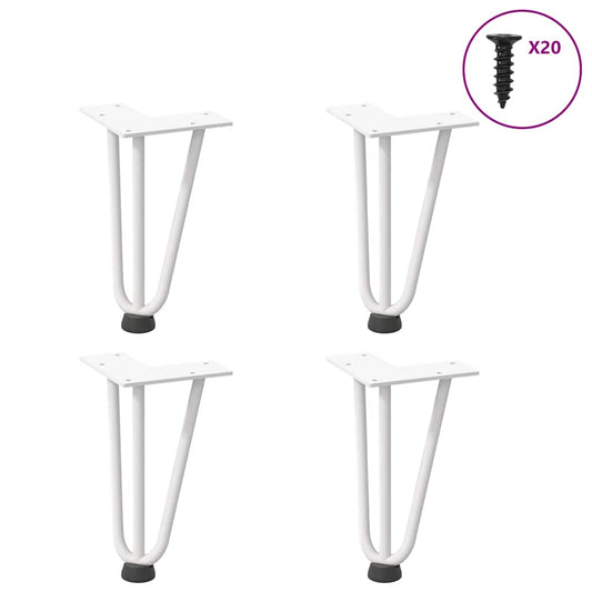 Hairpin Legs for Coffee Table 4 pcs White 20 cm Solid Steel