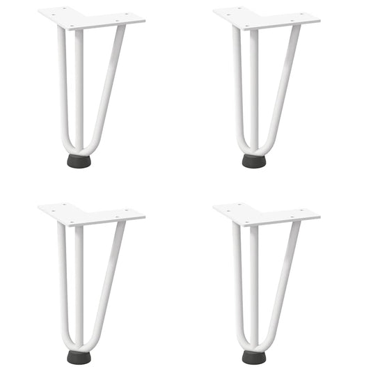 Hairpin Legs for Coffee Table 4 pcs White 20 cm Solid Steel
